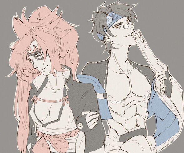 Baiken &amp; Anji • Guilty Gear